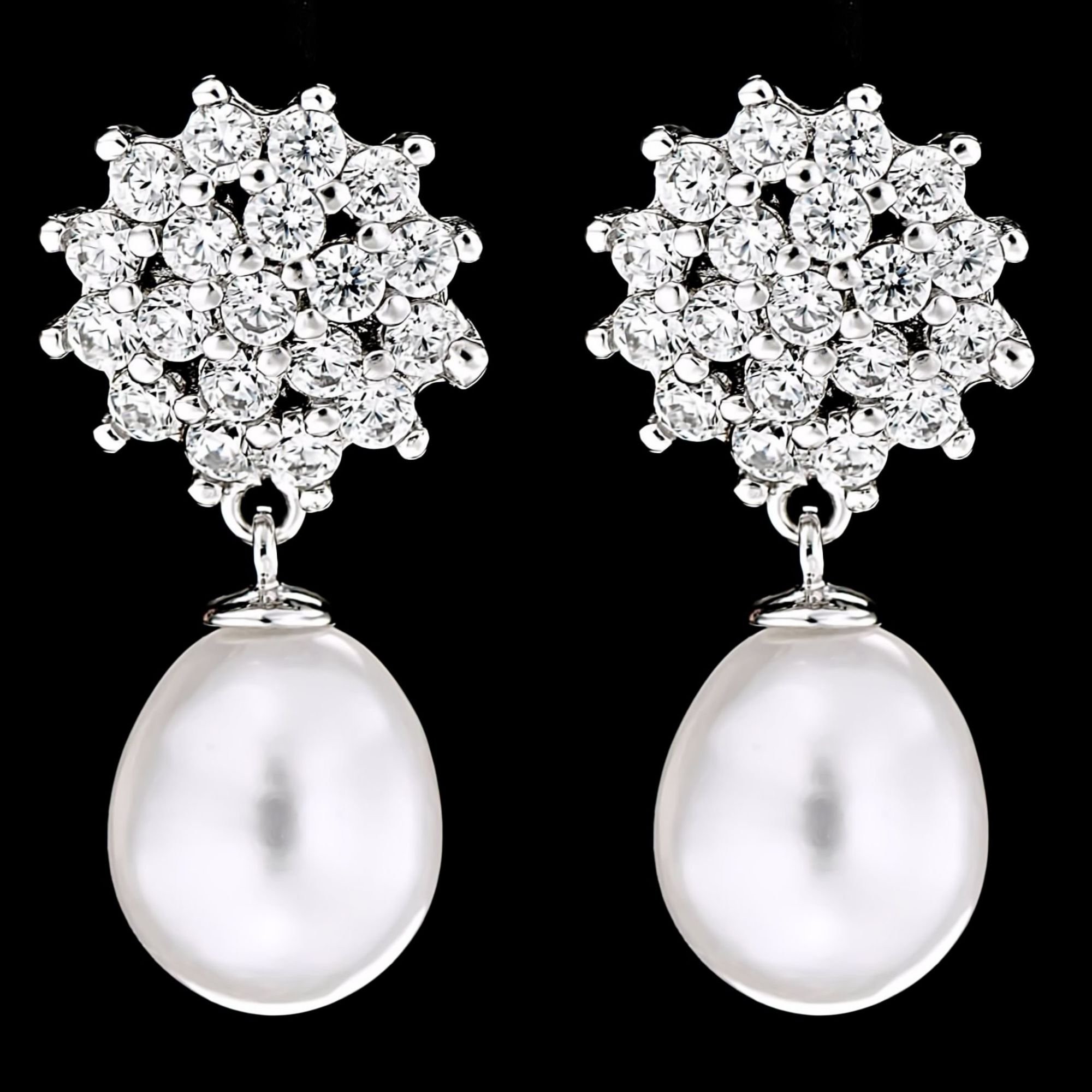 Ritual Asian congestion Cercei din Argint 925 cu Perle Naturale si Diamante, Ambra - Iris Boutique  - Haine Blana si Bijuterii
