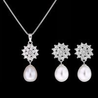 Set din Argint 925 cu Perle Naturale si Diamante